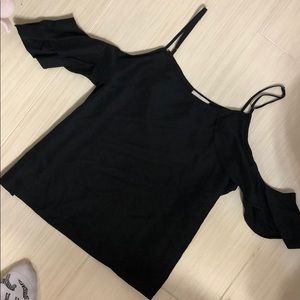 BLACK SHIRT MEDIUM OPEN SHOULDER NEVER WORN
